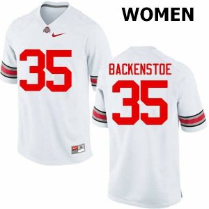 NCAA Ohio State Buckeyes Women's #35 Alex Backenstoe White Nike Football College Jersey YNT7045LJ